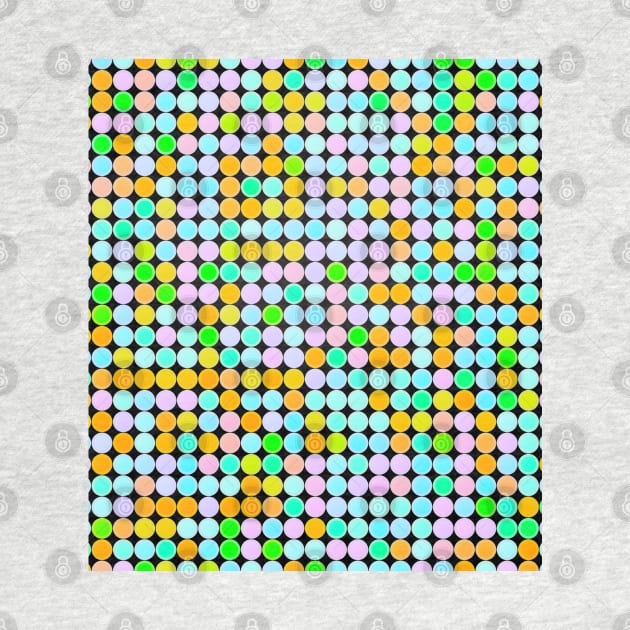 Bright, colourful circles in flat rows by BumbleBambooPrints